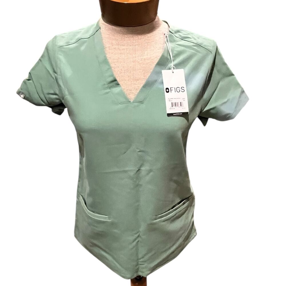 Figs Size XXS Womens Technical Collection Green Casma UniformTop NWT Flawed